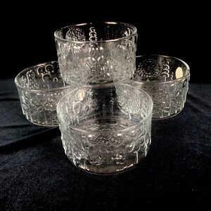 4 Sm Individual MCM Bowls Italglass Mouth Blown Souffle Bouche 4.5in New in Box